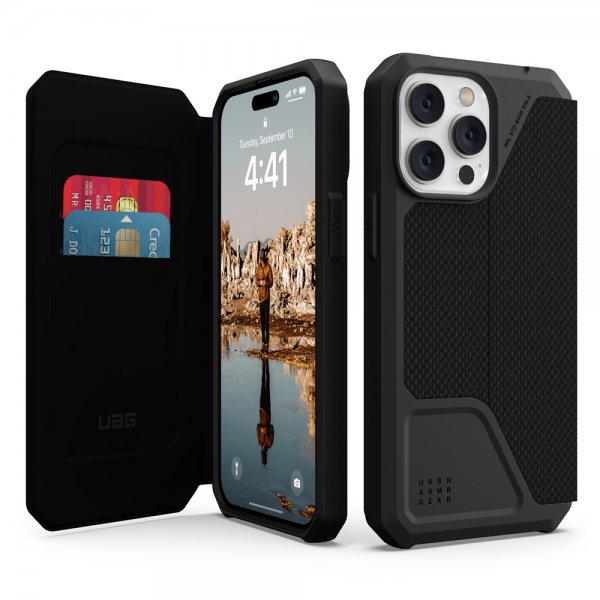 Urban Armor Gear (UAG) iPhone 14 Pro Max Kotelo Metropolis Kevlar Black