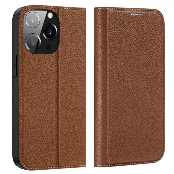 Dux Ducis iPhone 14 Pro Max -kotelo Skin X2 Series, ruskea