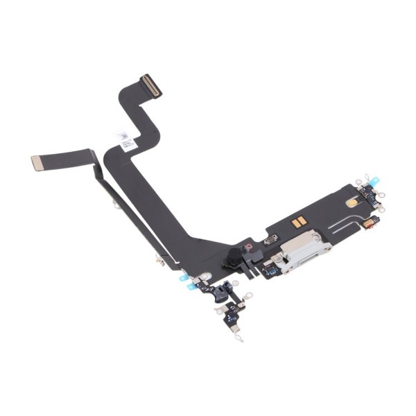 iPhone 14 Pro Max -latausliitin joustokaapelilla, alkuperäinen - valkoinen