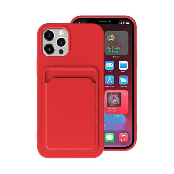 iPhone 14 Pro Max Kuoret Korttipidike Punainen