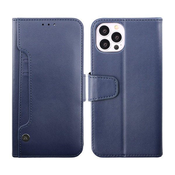 Rvelon iPhone 14 Pro Max -suojakotelo, ulosvedettävä korttipaikka, sininen