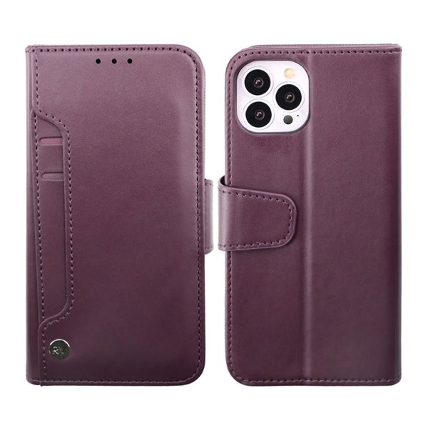 Rvelon iPhone 14 Pro Max Suojaus, avattava korttipaikka, violetti