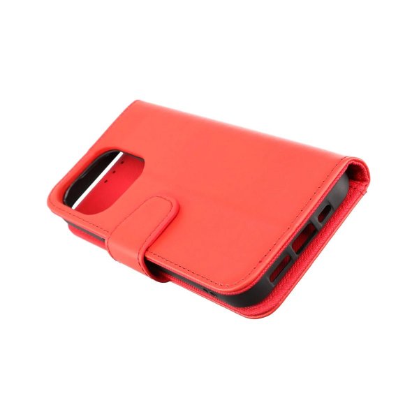 Rvelon iPhone 14 Pro Max Kotelo Käännettävä Korttipaikka Punainen