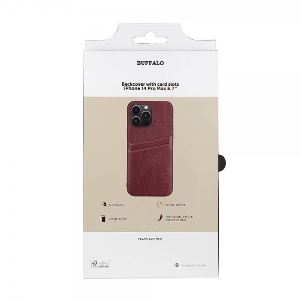 Buffalo iPhone 14 Pro Max -takakuori korttipaikoilla, ruskea