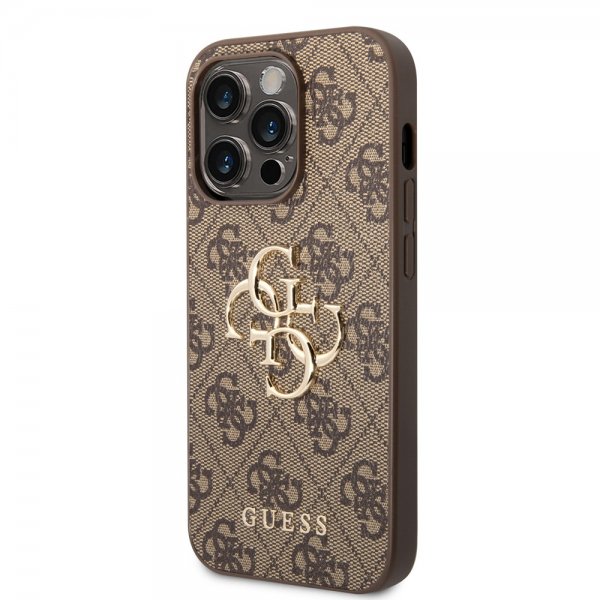 Guess iPhone 14 Pro Max Suojakuori Big Metal Logo Ruskea