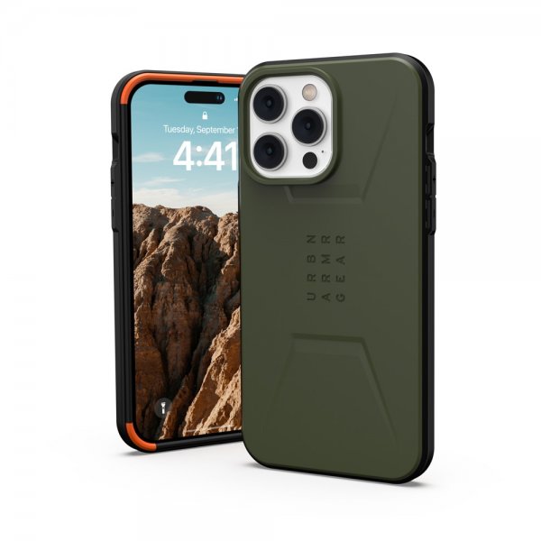 Urban Armor Gear (UAG) iPhone 14 Pro Max Civilian MagSafe -suojakuori, oliivi