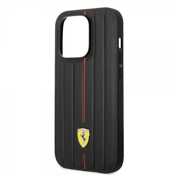Ferrari iPhone 14 Pro Max -kuoret kohokuvioiduilla raidoilla, punainen