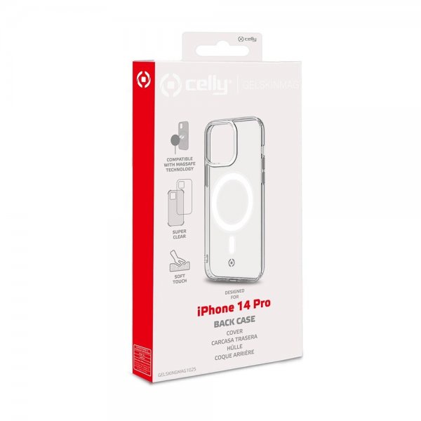 Celly iPhone 14 Pro Max -kuori GELSKINMAG MagSafe Transparent