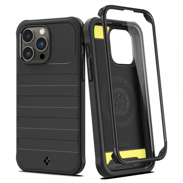Spigen iPhone 14 Pro Max -suojakuori Geo Armor 360 MagFit musta