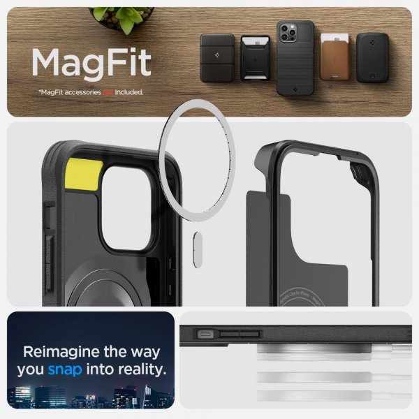 Spigen iPhone 14 Pro Max -suojakuori Geo Armor 360 MagFit musta