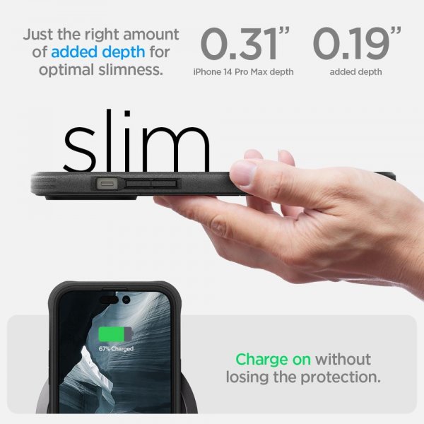 Spigen iPhone 14 Pro Max -suojakuori Geo Armor 360 MagFit musta