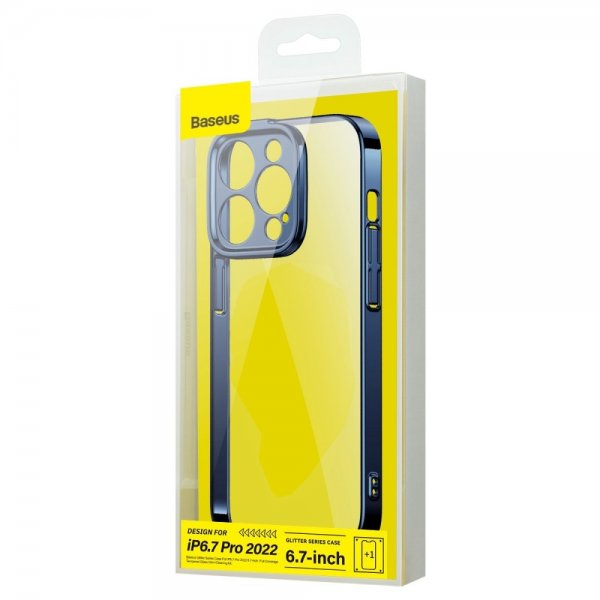 Baseus iPhone 14 Pro Max -kuori Glitter Series, sininen