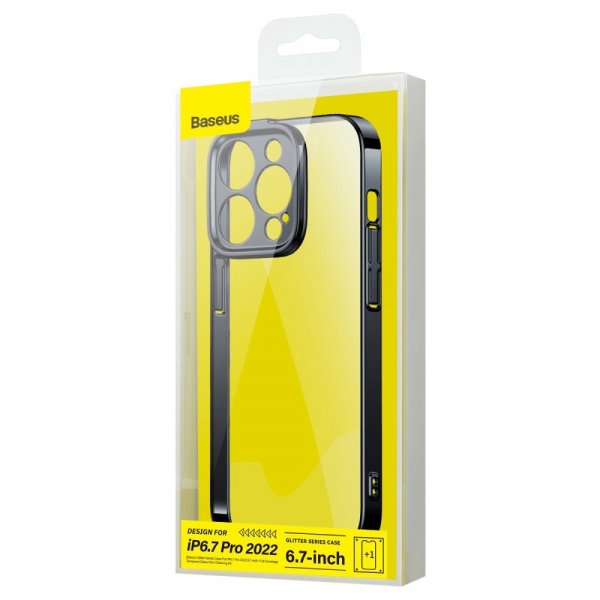 Baseus iPhone 14 Pro Max Suojakuori Glitter Series Musta