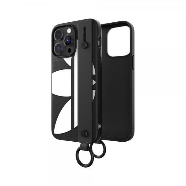 Adidas iPhone 14 Pro Max Kuori Käsihihnalla Musta Valkoinen