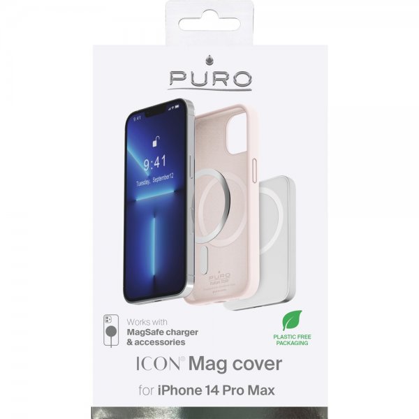 Puro iPhone 14 Pro Max -kuori ICON Mag vaaleanpunainen