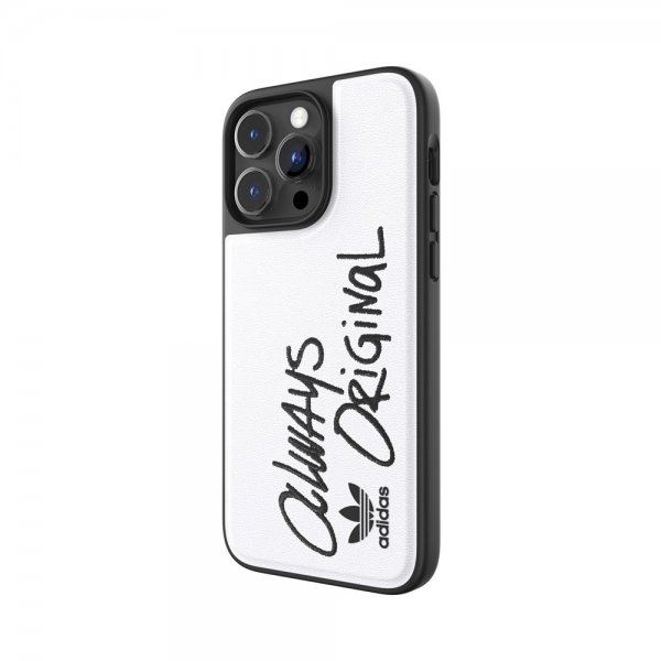 Adidas iPhone 14 Pro Max -kuoret, Inlay Embroidery Case, valkoinen/musta