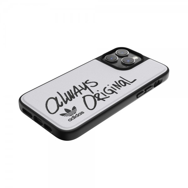 Adidas iPhone 14 Pro Max -kuoret, Inlay Embroidery Case, valkoinen/musta