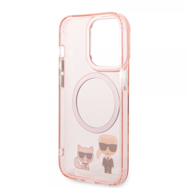 Karl Lagerfeld iPhone 14 Pro Max Suojakuori Karl & Choupette MagSafe Pinkki