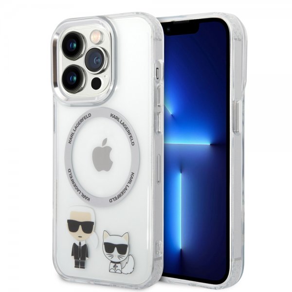 Karl Lagerfeld iPhone 14 Pro Max -suojakuori Karl & Choupette MagSafe Transparent
