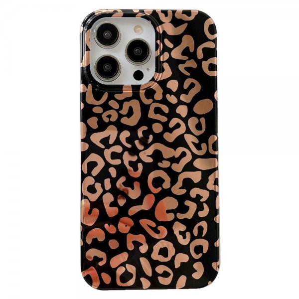 iPhone 14 Pro Max Leopardikuvioinen Kuori Musta