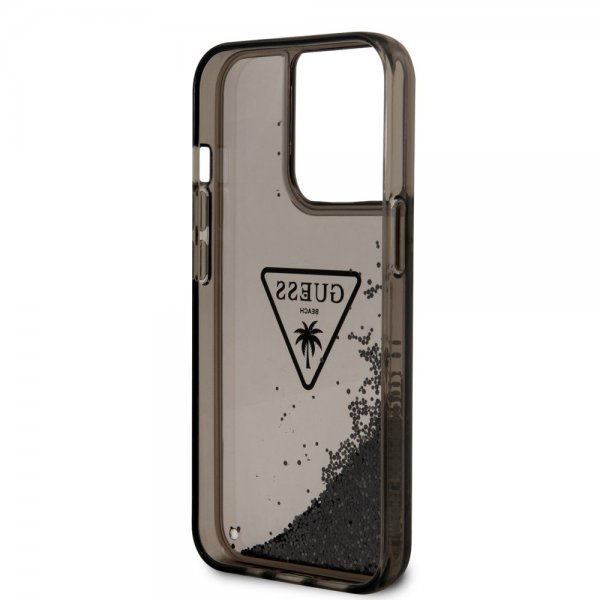 Guess iPhone 14 Pro Max Kuoret Liquid Glitter Translucent Musta