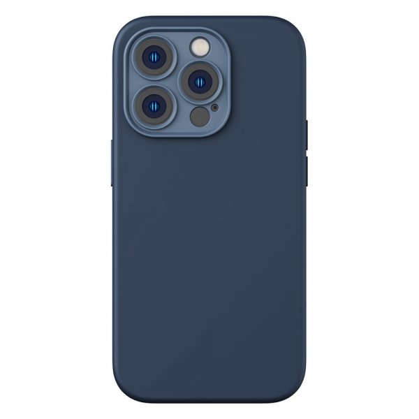 Baseus iPhone 14 Pro Max Kuori Liquid Silica Gel MagSafe Sininen