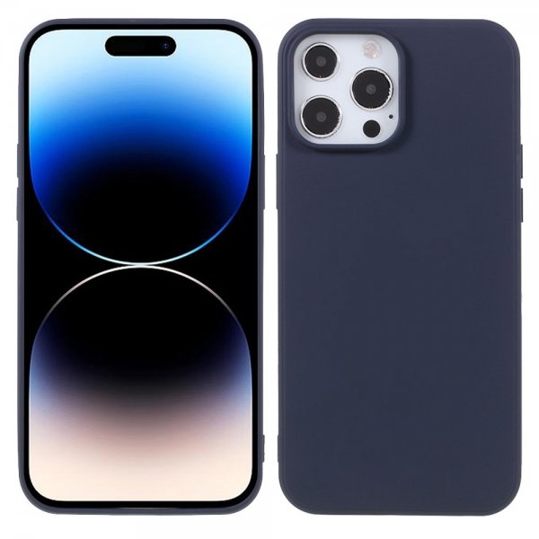 X-Level iPhone 14 Pro Max Kuori Liquid Silicone Tummaninsininen