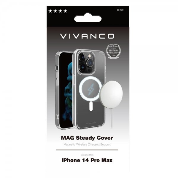 Vivanco iPhone 14 Pro Max Kuori Mag Steady Läpinäkyvä