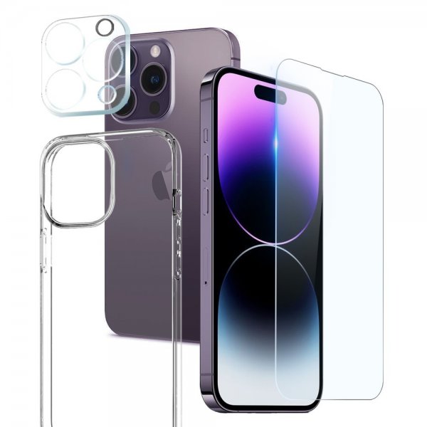Northjo iPhone 14 Pro Max Kuori näytönsuojalla ja kamerasuojalla 3-in-1