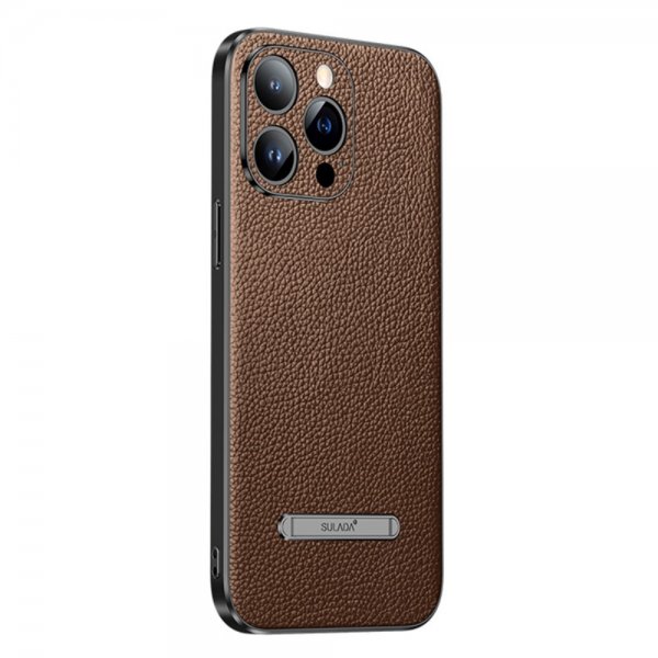 Sulada iPhone 14 Pro Max -kuoret jalustalla, ruskea