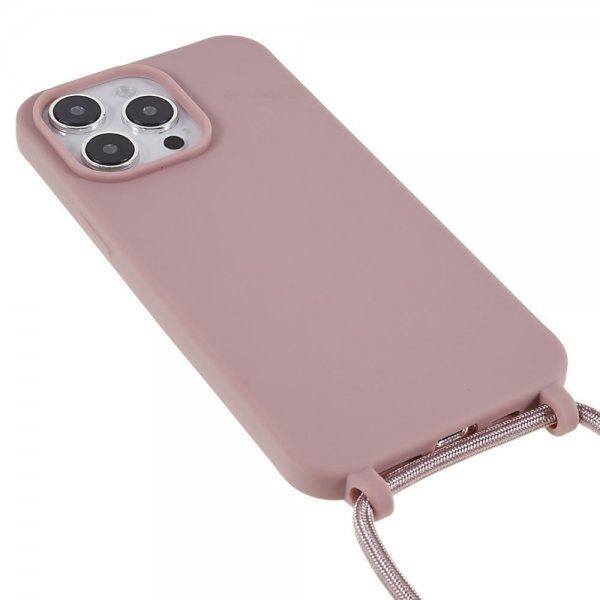 iPhone 14 Pro Max Suojakuori hihnalla Tummanroosa