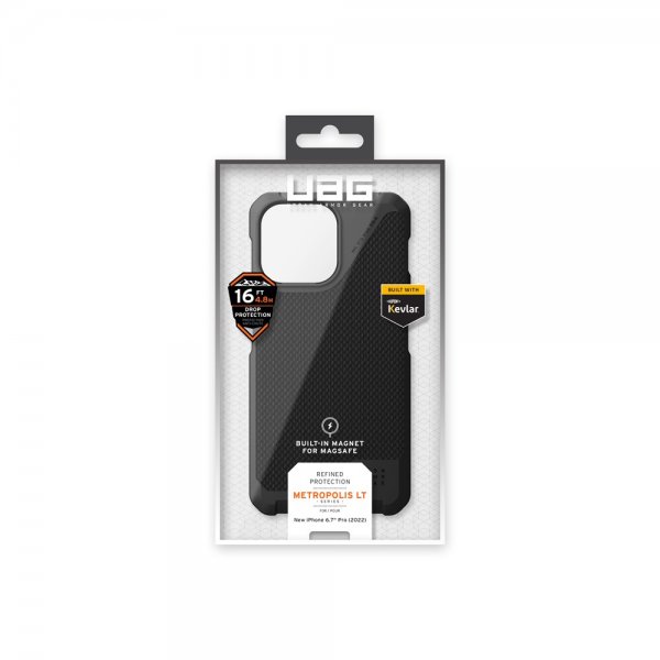 Urban Armor Gear (UAG) iPhone 14 Pro Max Kuori Metropolis LT MagSafe Kevlar Musta
