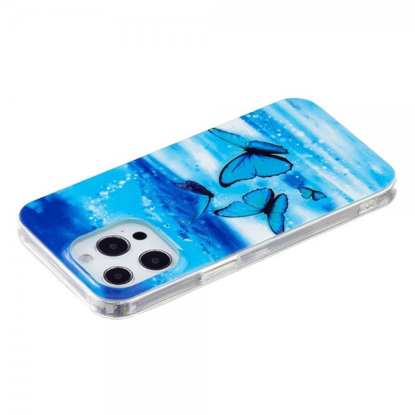 iPhone 14 Pro Max Kuori Sininen Perhoskuvio