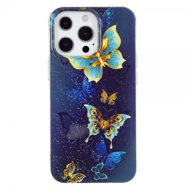 iPhone 14 Pro Max Kuoret Aiheena Kultaisia Perhosia