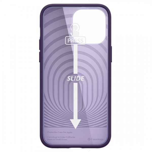 Caseology iPhone 14 Pro Max -suojakuori ja näytönsuoja Nano Pop 360 Grape Purple