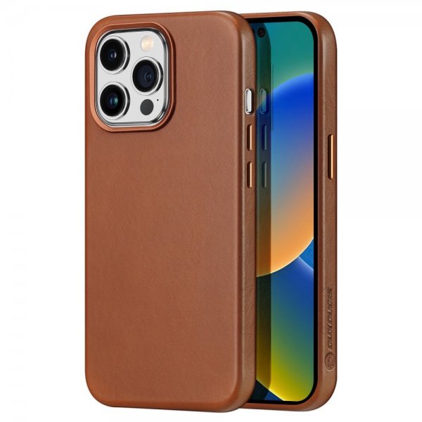 Dux Ducis iPhone 14 Pro Max -kuori Naples Series MagSafe, vaaleanruskea
