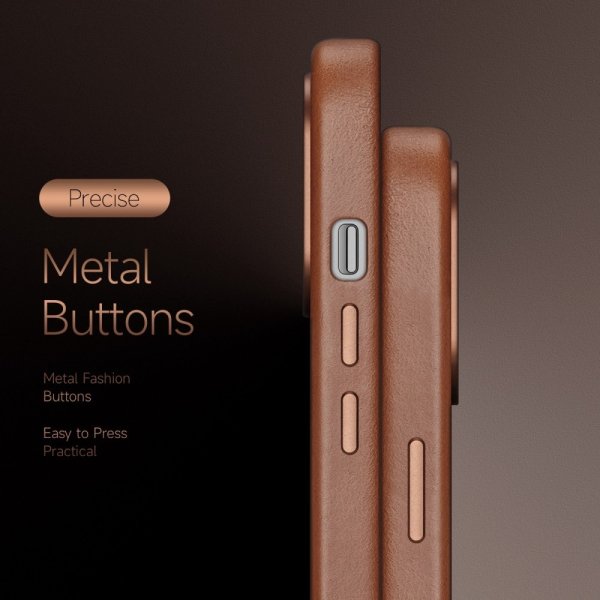 Dux Ducis iPhone 14 Pro Max -kuori Naples Series MagSafe, vaaleanruskea