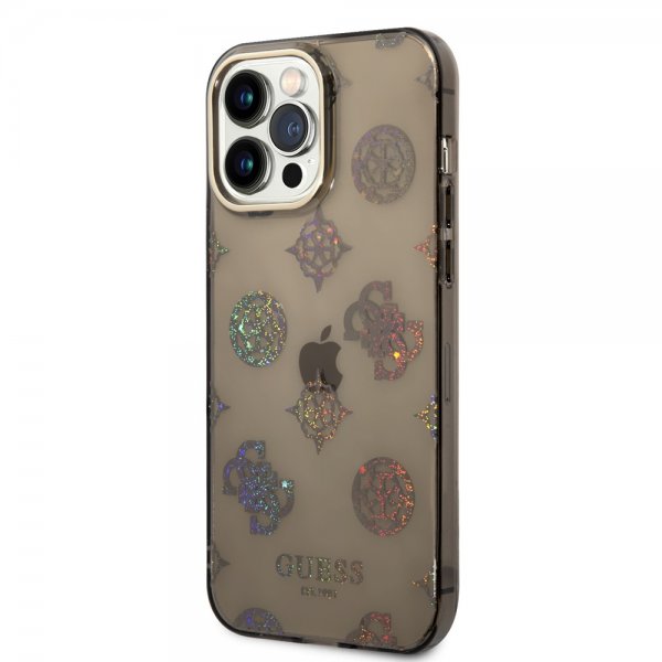 Guess iPhone 14 Pro Max Suojakuori Peony Glitter Musta