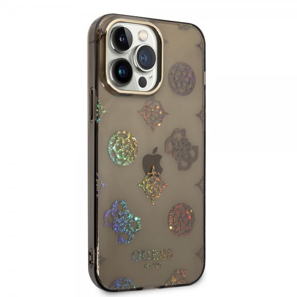 Guess iPhone 14 Pro Max Suojakuori Peony Glitter Musta