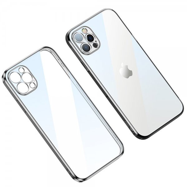 Sulada iPhone 14 Pro Max -kuoret, päällystetty reuna, hopea