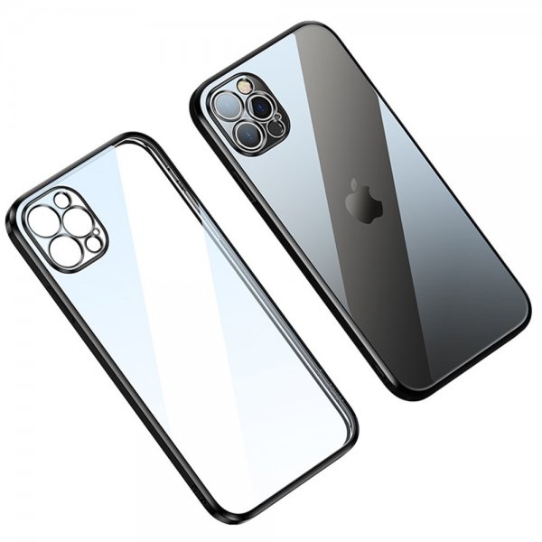 Sulada iPhone 14 Pro Max -kuori, jossa pinnoitetut reunat, musta