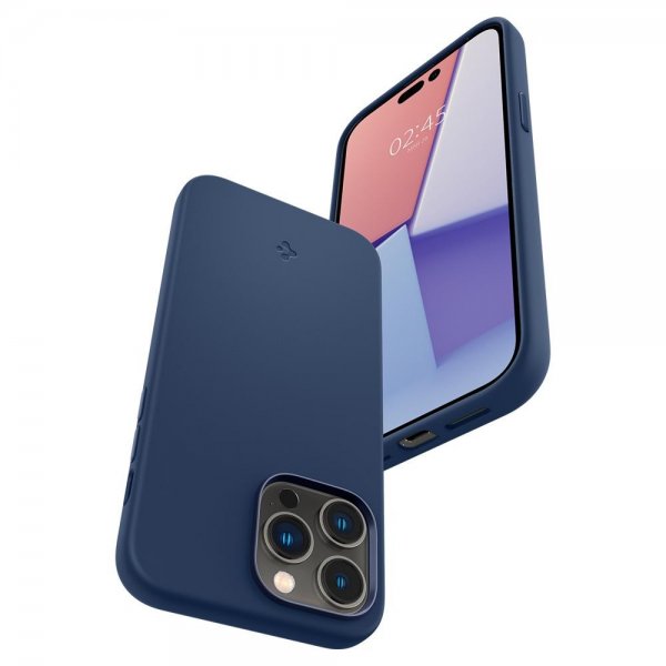 Spigen iPhone 14 Pro Max -kuori, Silicone Fit MagFit, laivastonsininen