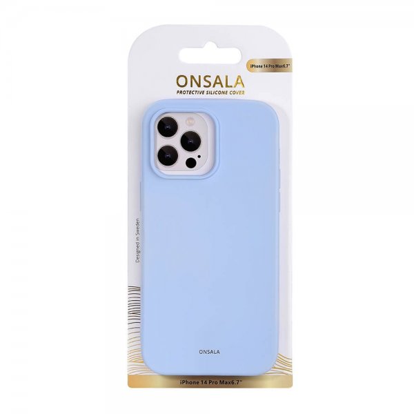 Onsala iPhone 14 Pro Max Silikonikuori Vaaleansininen