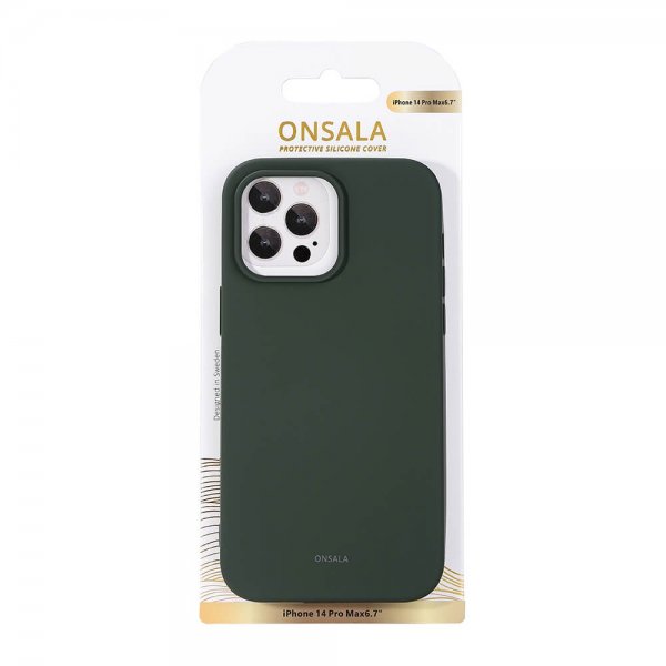 Onsala iPhone 14 Pro Max Silikonikuori Olive Green