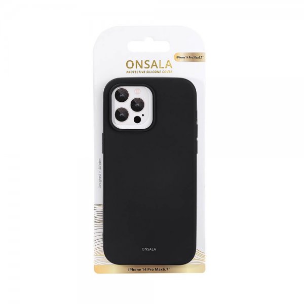 Onsala iPhone 14 Pro Max Silikonikuori Musta