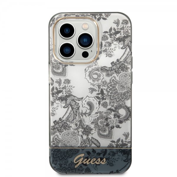 Guess iPhone 14 Pro Max Suojakuori Toile de Jouy Harmaa