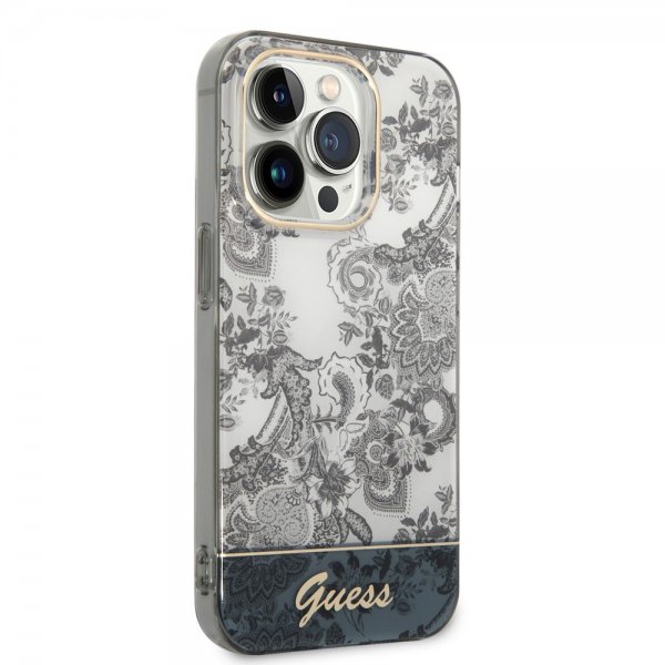 Guess iPhone 14 Pro Max Suojakuori Toile de Jouy Harmaa