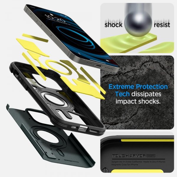 Spigen iPhone 14 Pro Max -kuori Tough Armor MagFit Abyss Green