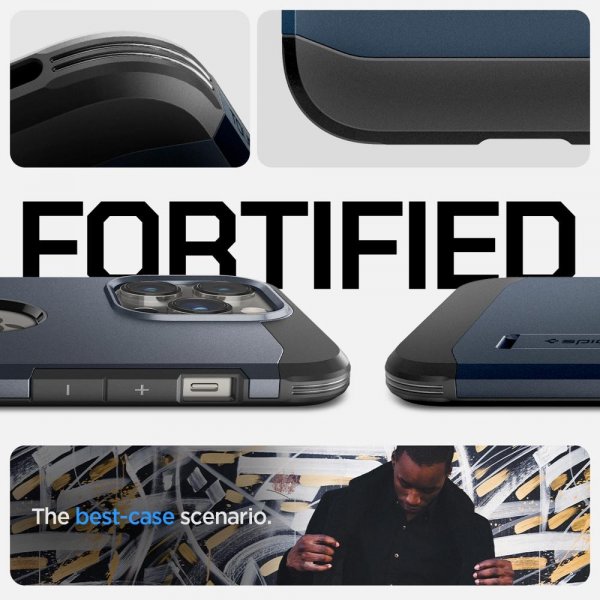 Spigen iPhone 14 Pro Max -suojakuori Tough Armor MagFit, Metal Slate