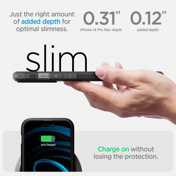 Spigen iPhone 14 Pro Max -suojakuori Tough Armor MagFit, musta